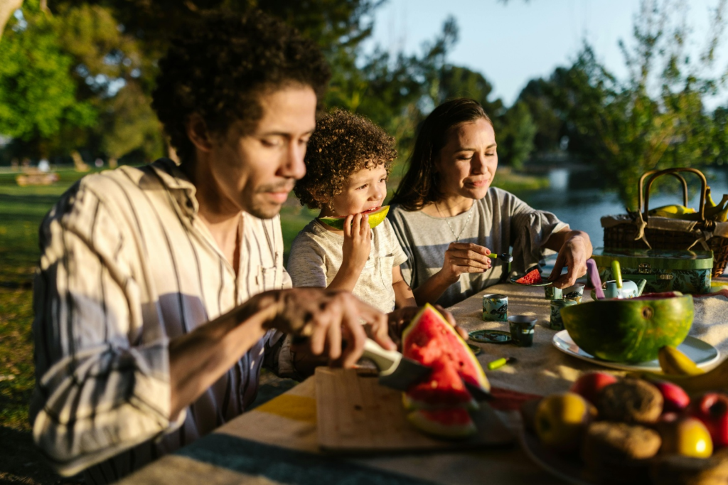 Family having a picnic